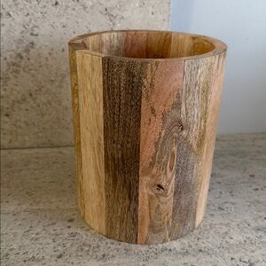 Crate&Barrel Wood Utensil Caddy